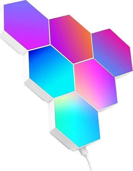Llamba dekorative Tracer Ambience Smart Hexagon, set 6 panele, RGB, shumëngjyrëshe