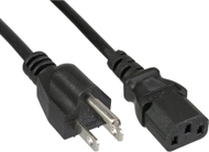 Кабел за струја InLine Power Cable, USA машки во IEC C13 3pin, 18 AWG, 3m, црн