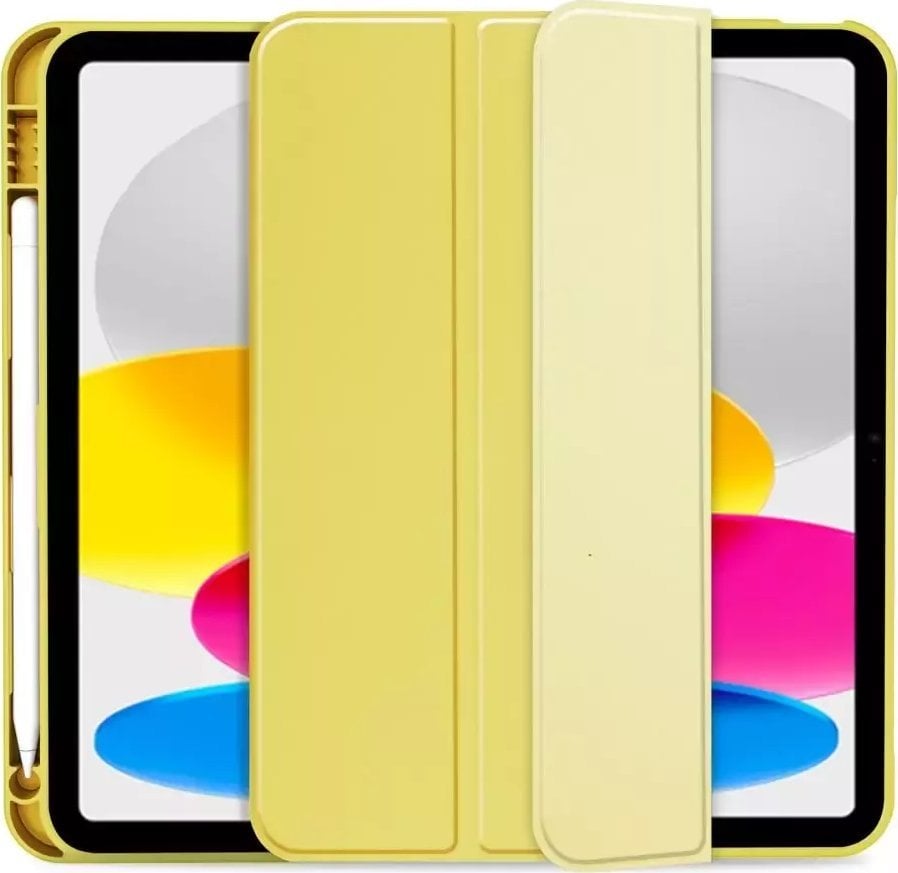 Këllëf tableti 4kom.pl SC Pen për Apple iPad 10.9 2022, silikoni, me mbajtëse stylusi, i verdhë