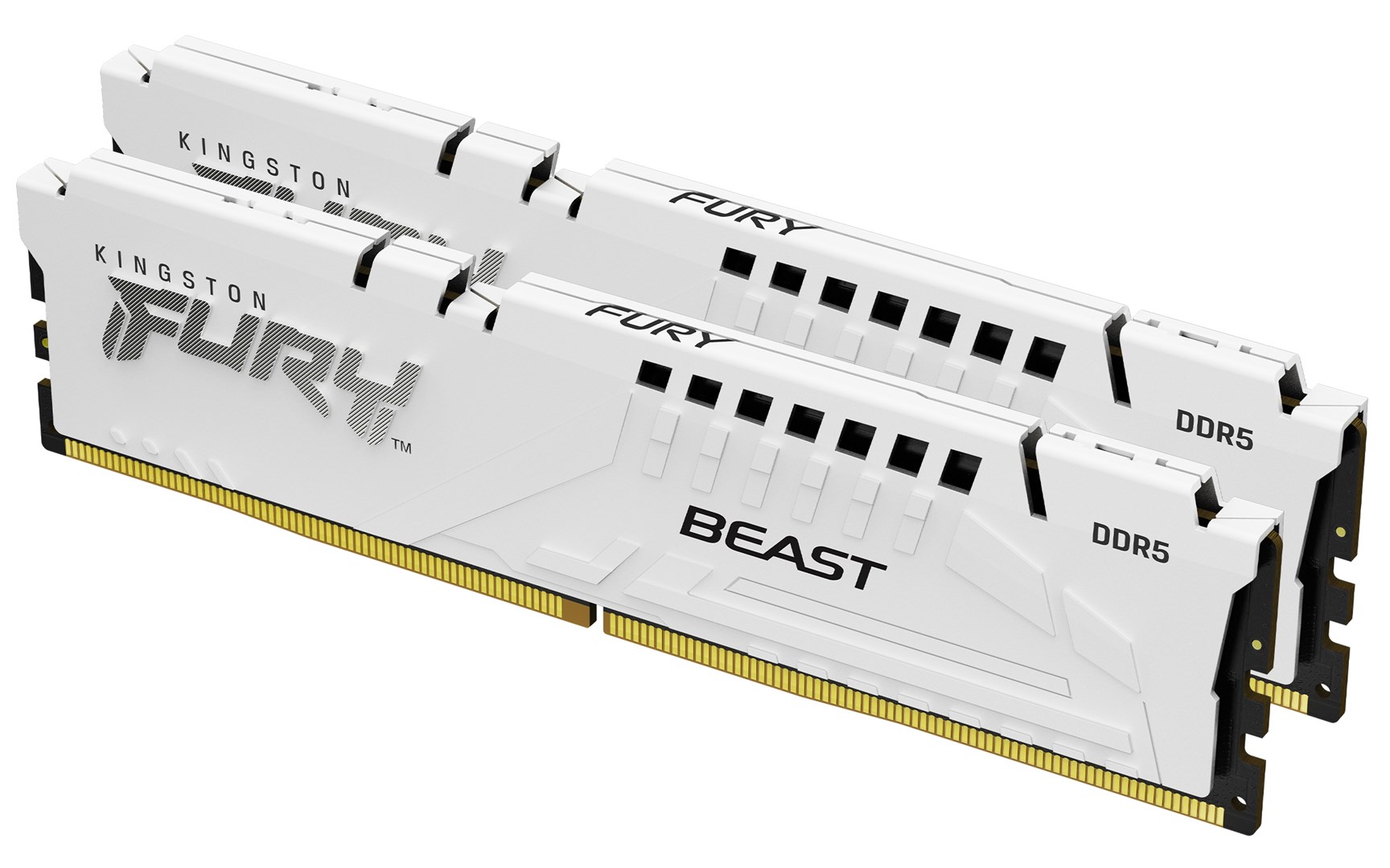 Меморија Kingston Fury Beast, 32GB (2x16GB), DDR5, 5200MT/s, CL40, бела