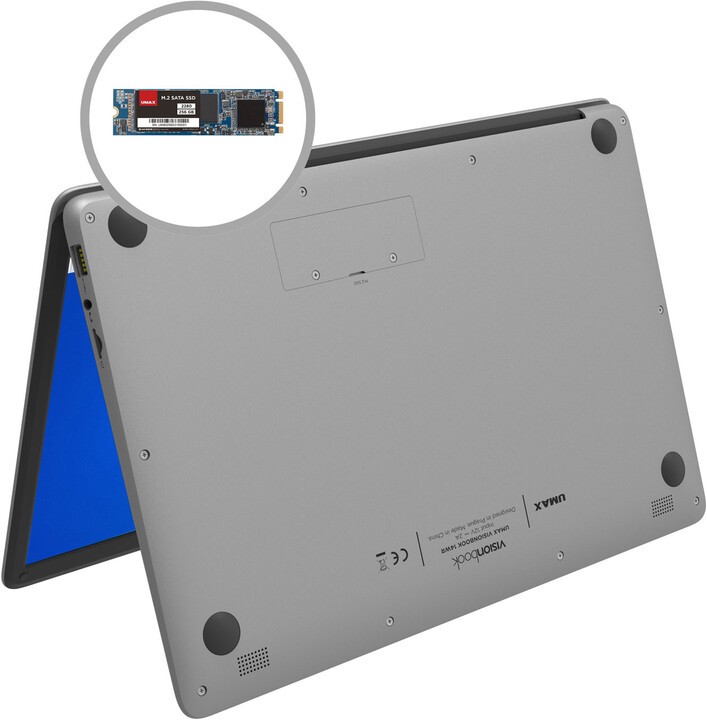 Laptop UMAX VisionBook 14WRx, 14.1 ", Intel Celeron N4020, 4GB RAM, 128GB eMMC, Intel UHD Graphics, gri