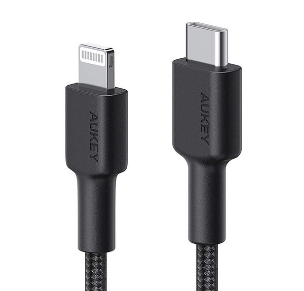 Kabllo Aukey, Lightning / USB C, 2 m, e zezë