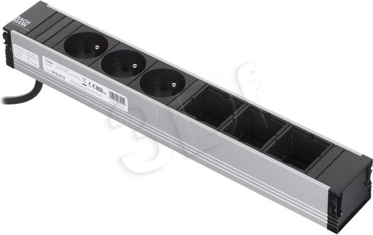 Prizë zgjatuese Bachmann CONI, 3 dalje franceze, kabllo 10 cm, e zezë