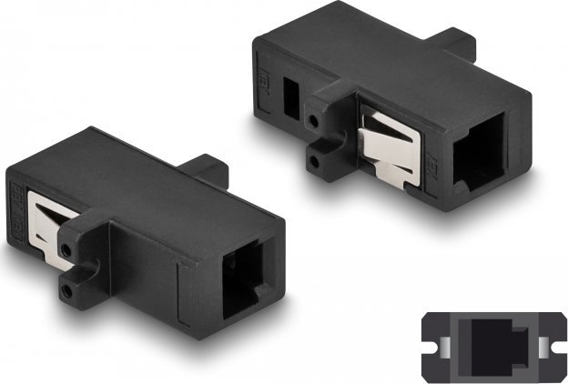 Adaptues fibër optike DeLOCK, MTRJ femër në MTRJ femër, i zi