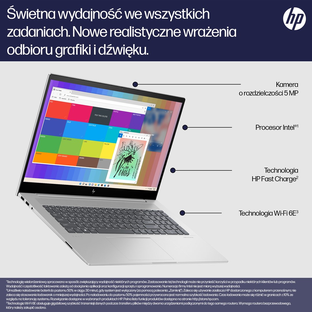 Laptop HP ENVY, 17.3", Intel Core i5 13500H, 16GB RAM, 512GB SSD, i argjendtë