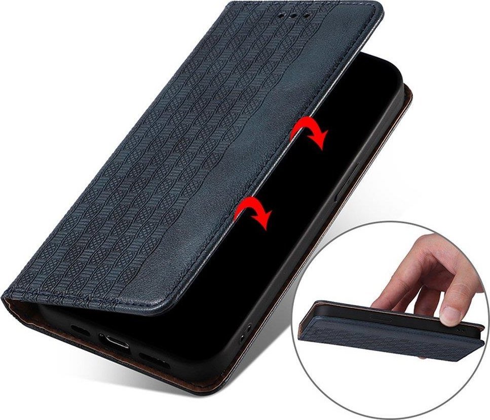 Këllëf portofol Hurtel Magnet Strap Case për Xiaomi Redmi Note 11 Pro, me mini varëse, blu