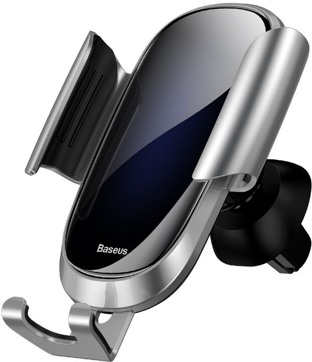 Mbajtëse celulari BASEUS Future Gravity për grilën e ventilimit të makinës, e argjendtë