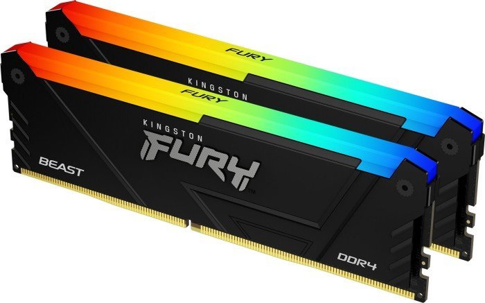 Memorie Kingston Fury Beast RGB, DDR4, 16 GB, 3600 MHz, CL17, KF436C17BB2AK2/16
