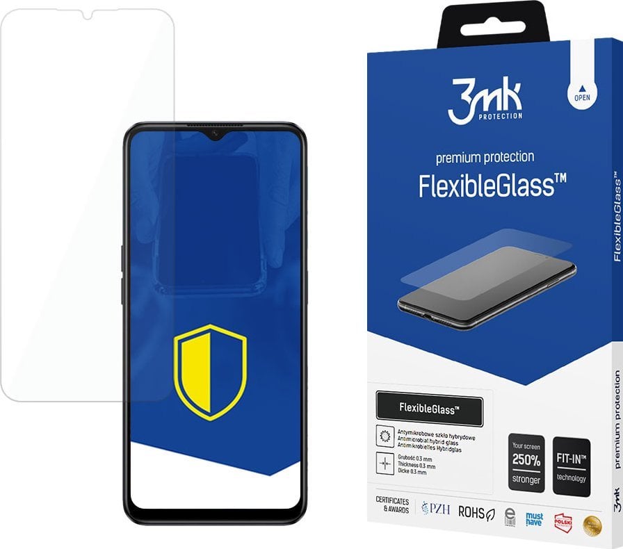 Fole mbrojtëse ekran 3MK FlexibleGlass për Oppo A59 5G, xham hibrid, transparente