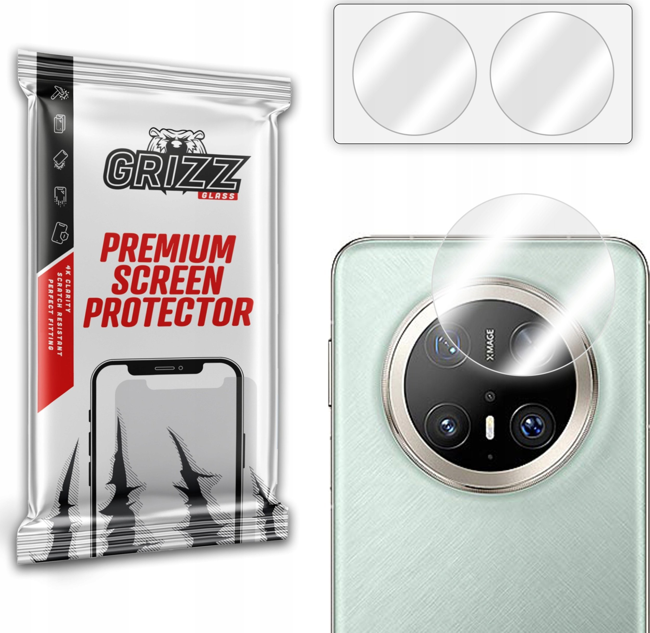 Xham mbrojtës kamerë Grizz për Huawei Mate 70 Pro+, 2 copë, transparent