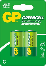 Baterии GP Greencell C, 1.5V, цинк хлорид, пакување 2 парчиња