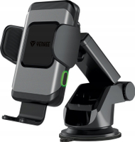 Магнетен држач за автомобил Yenkee YSM 610, безжично полнење 10W, универзален, црн