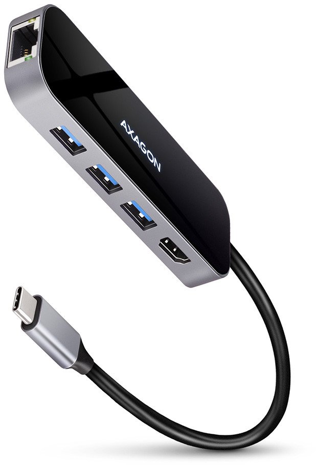 Stacion dok USB C Axagon HMC 6GL, HDMI, GLAN, gri