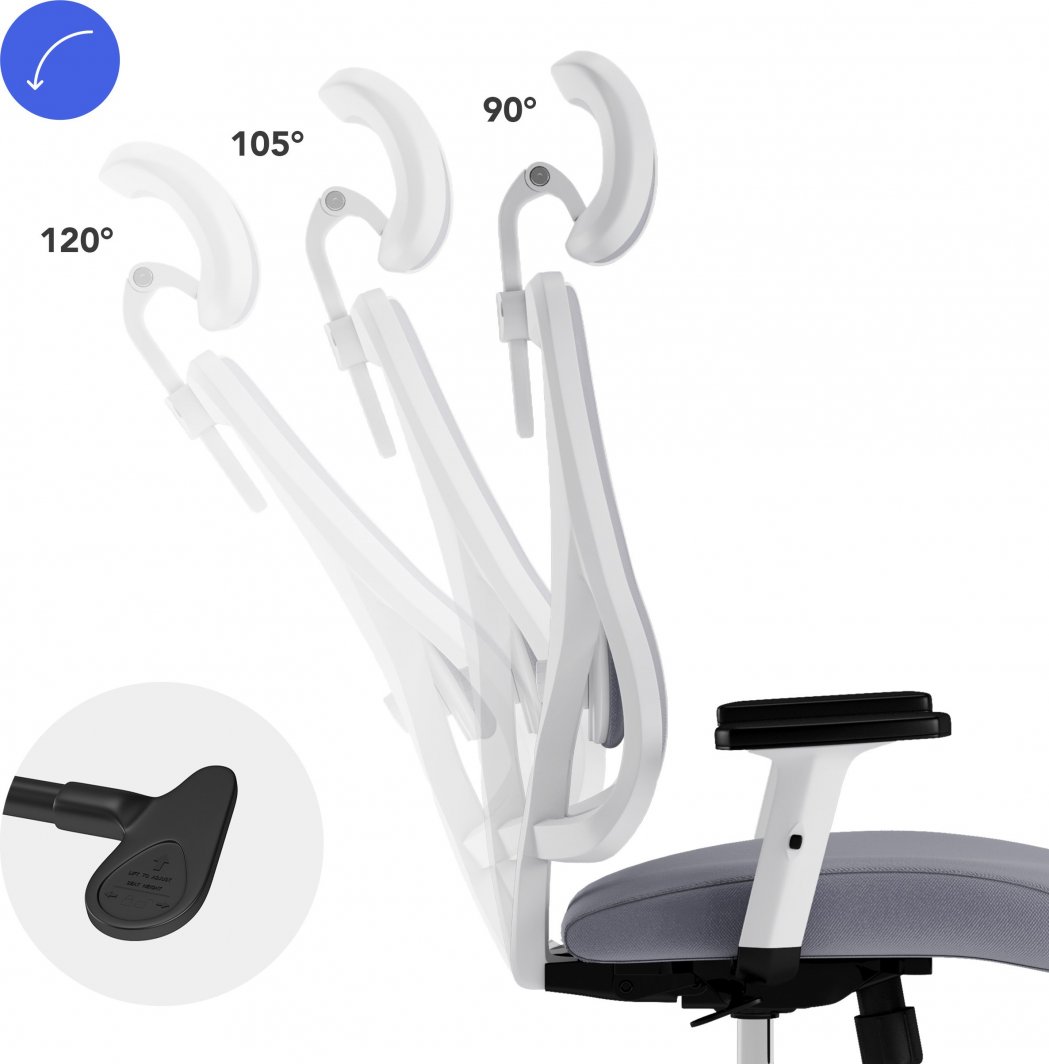 Канцелариско столче SENSE7 Тон, сиво/бело