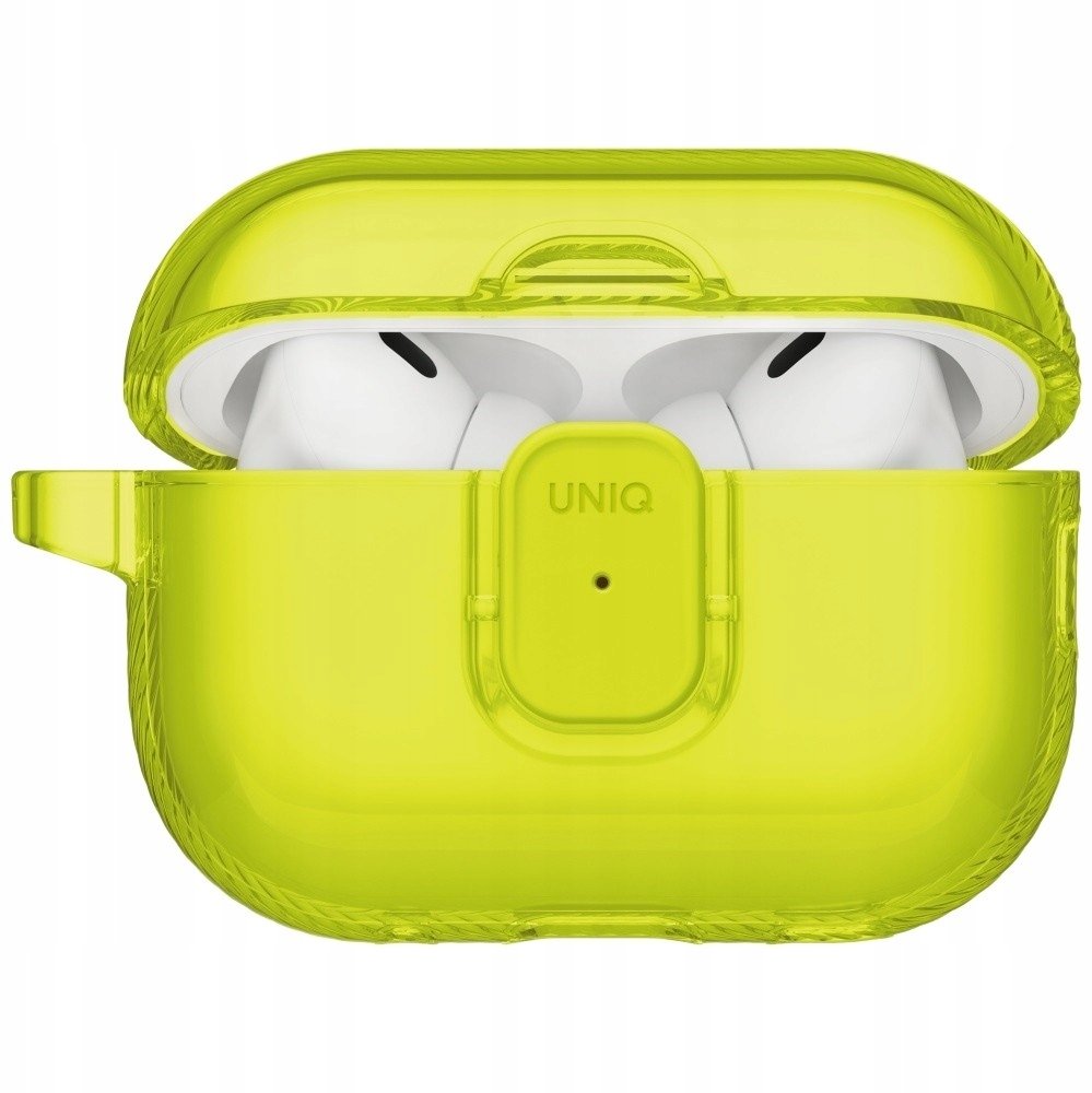 Навлака UNIQ GLASE за AirPods Pro 3, ултра проѕирна, затворање Spring Lock, светло зелена