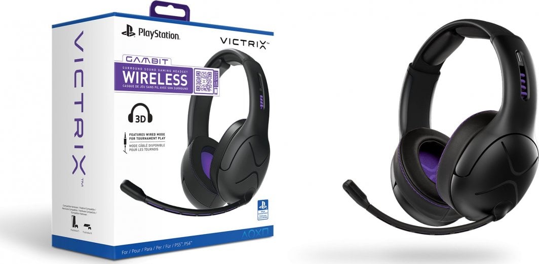 Kufje gaming VICTRIX Gambit, me kabllo dhe pa tela, i zi