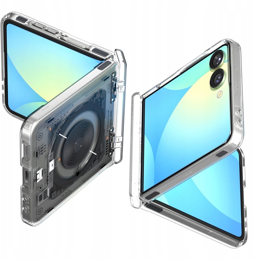Këllëf telefoni Spigen Ultra Hybrid Pro MagFit për Galaxy Z Flip 7, me mbrojtje të menteshës, me magnet Qi2.1, transparent Neo One