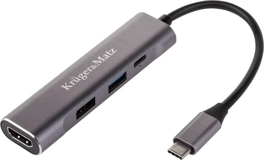 Adapter USB C Kruger&amp;Matz LEC KM0400, 4 në 1, HDMI 4K, Power Delivery