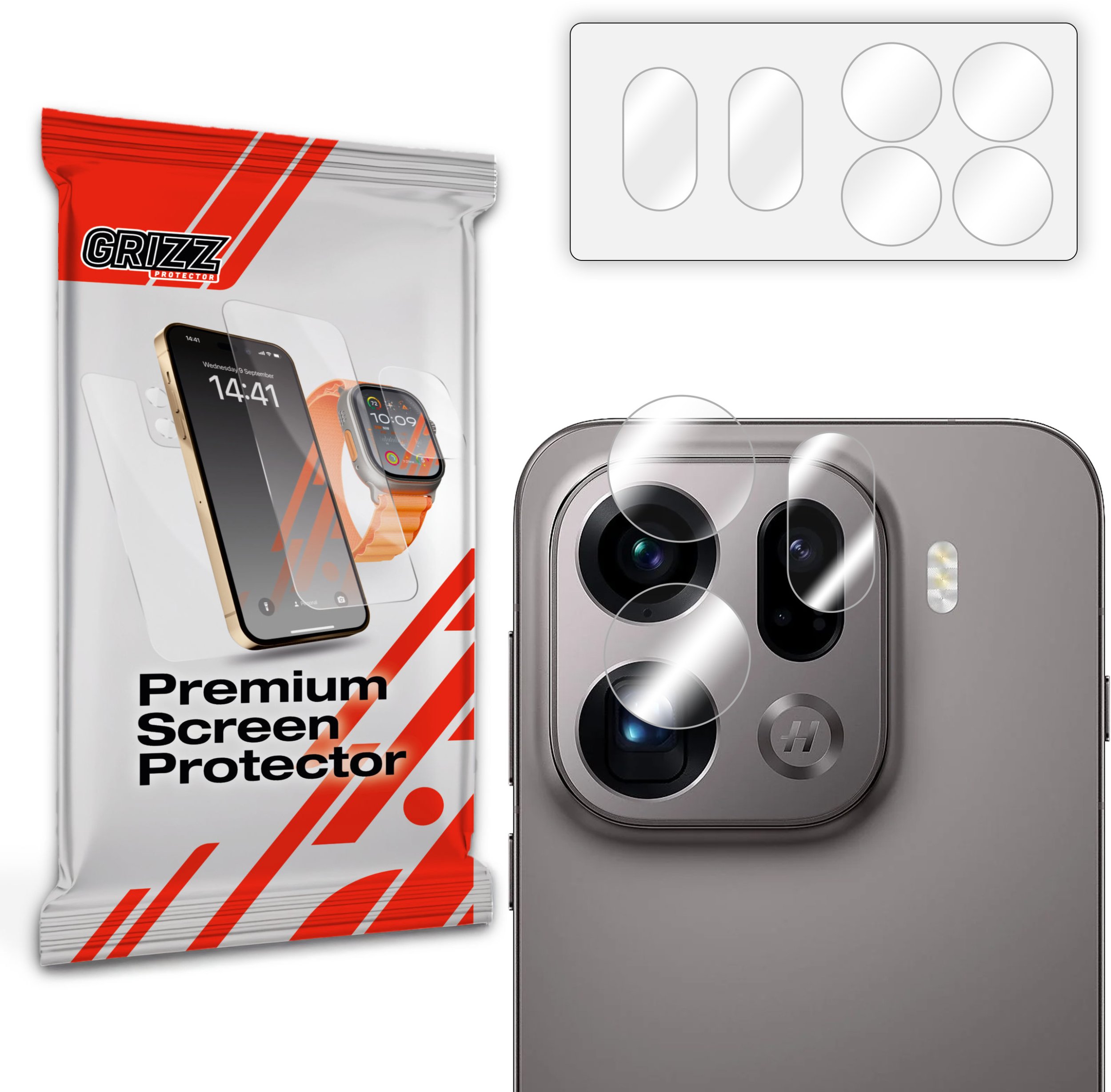 Mbrojtëse kamere GrizzGlass HybridGlass për Oppo Find X9 Pro, xham hibrid, transparente