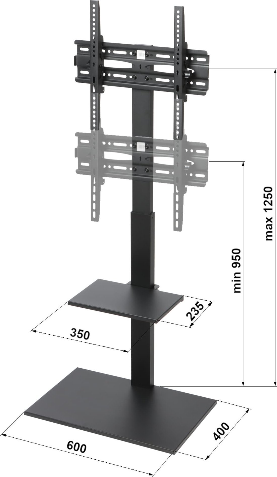 Stendë televizori BRATECK FS22-44TP, për TV 32"-55", deri 35 kg, e zezë