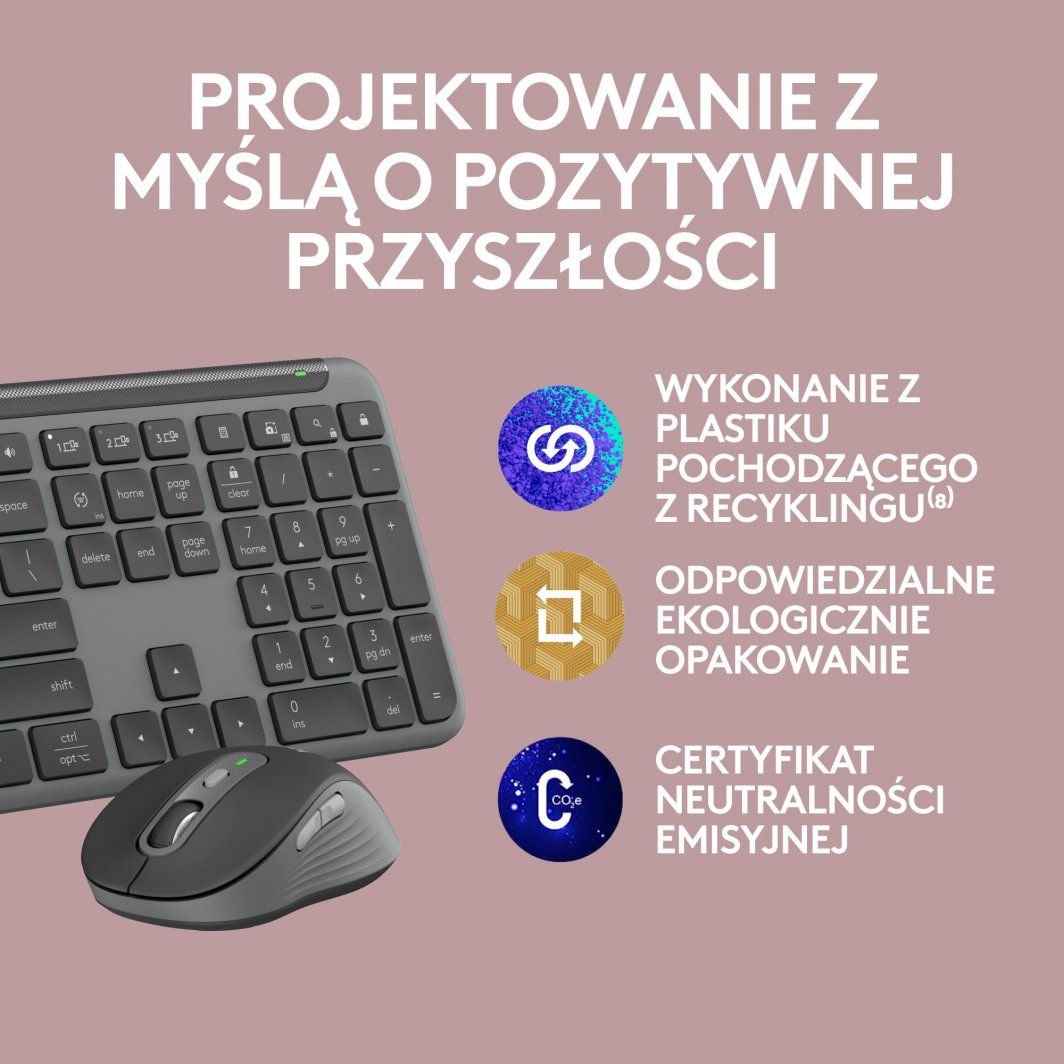 Set tastierë dhe maus Logitech Signature Slim MK950, i hirtë