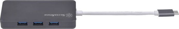Adapter USB C Silverstone SST EP14C, USB 3.1 Gen1 në HDMI, 3x USB A 3.1 Gen1, gri