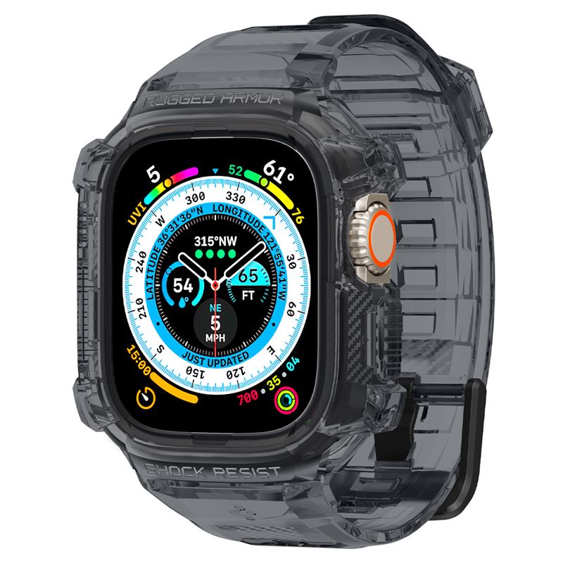 Mbrojtëse për orë Apple Watch Ultra 2/Ultra 49mm Spigen Rugged Armor Pro, transparente