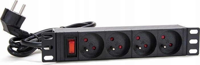 Shirit kontakti Alantec PZ04, 4 presa Type E, 10", 230V, i zi