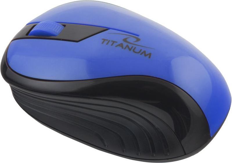 Maus Titanum TM114B, USB, 3 butona, 1000 DPI, wireless, i zi/kaltër