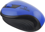 Maus Titanum TM114B, USB, 3 butona, 1000 DPI, wireless, i zi/kaltër
