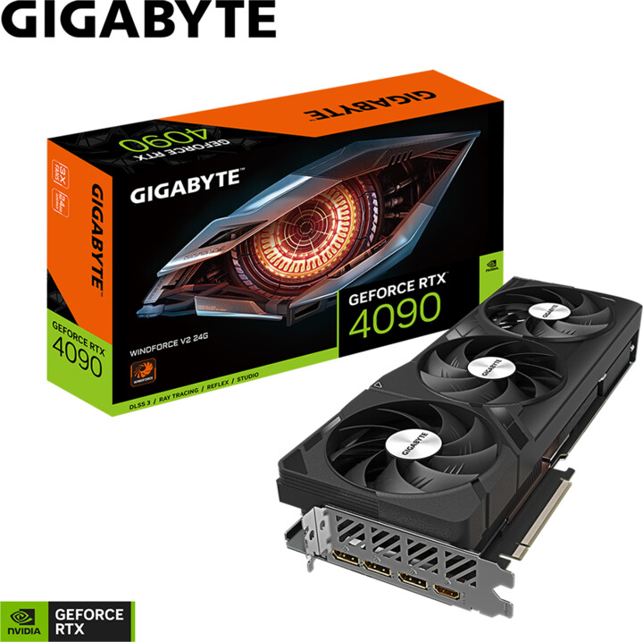 Kartelë grafike GIGABYTE GeForce RTX 4090 WINDFORCE V2 24G, 24GB GDDR6X