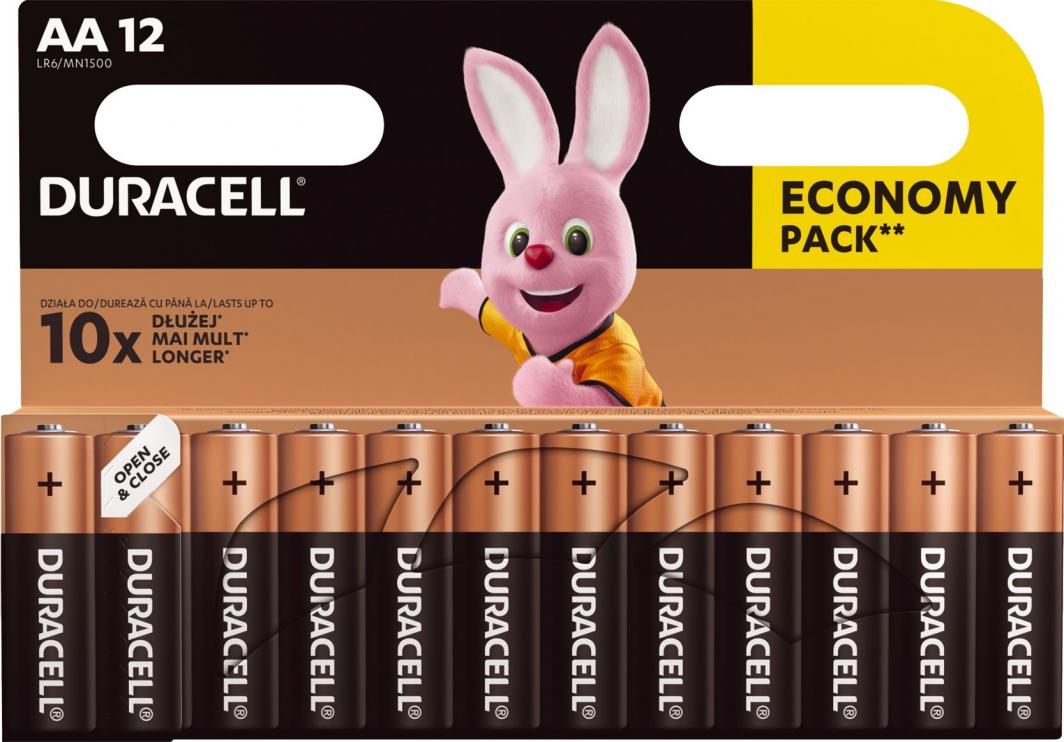 Батерии Duracell Basic, AA / R6, 1500mAh, 12 copë.