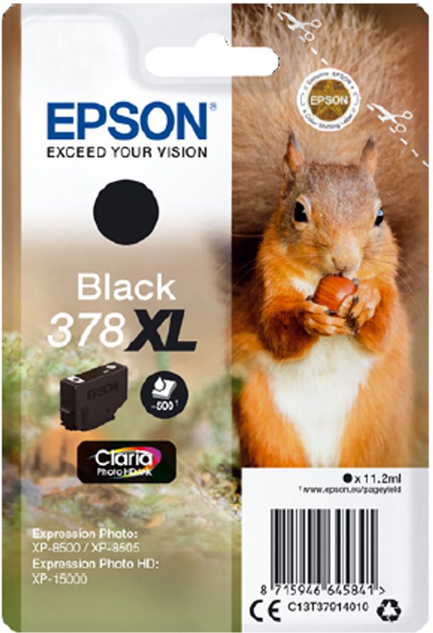 Ngjyrë për printer Epson 378XL (C13T37914010), 10.8 ml, e zezë