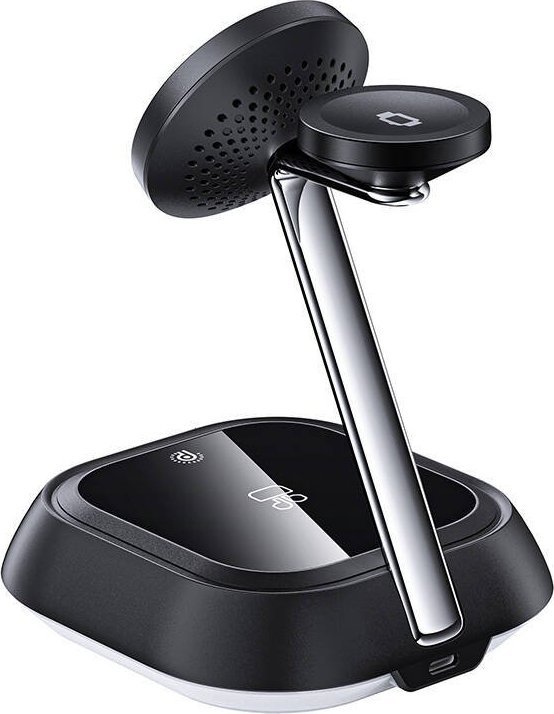 Ngarkues wireless Acefast E16, 3 në 1, LED, 15W, i zi