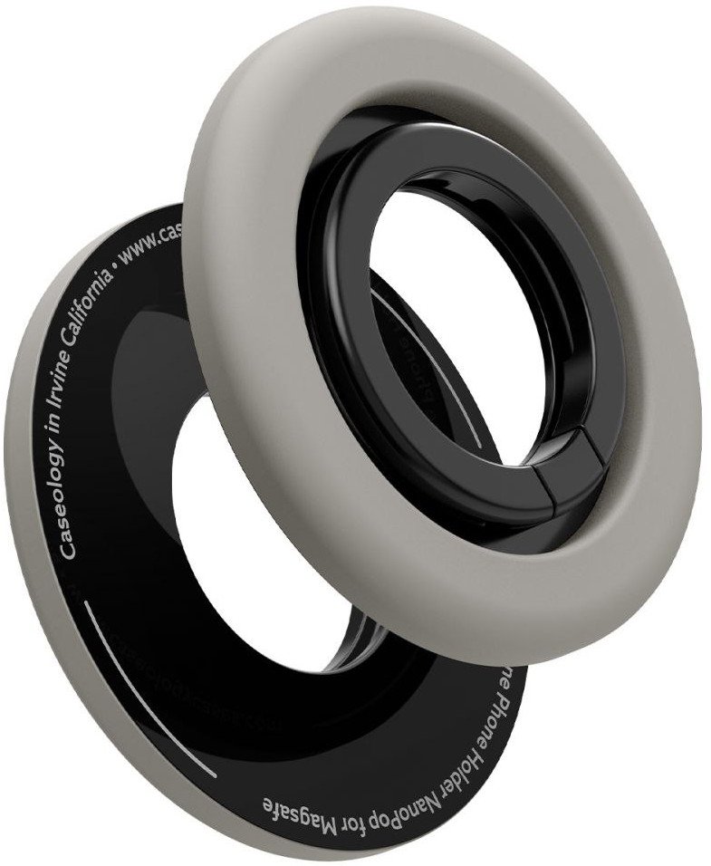 Mbajtëse telefoni Spigen Nano Pop MagSafe, për tavolinë, gri truffle