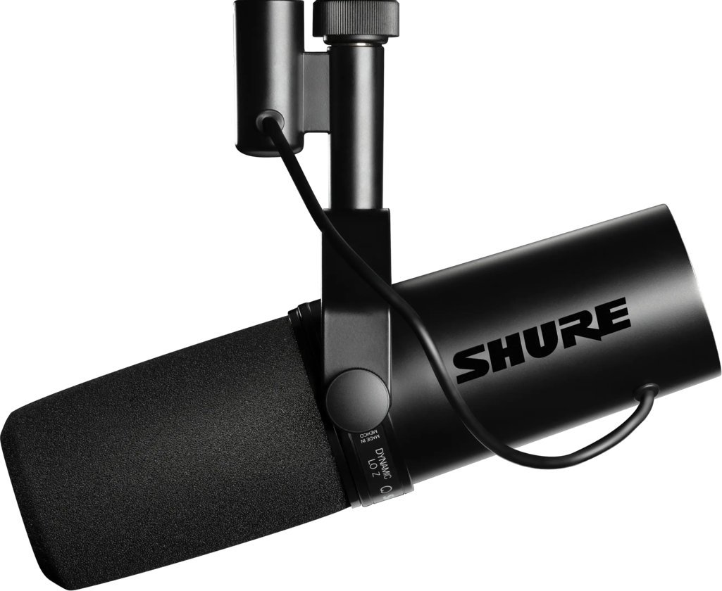 Mikrofon dinamik Shure SM7DB, preamfier aktiv +28dB, për studio dhe podcast, i zi