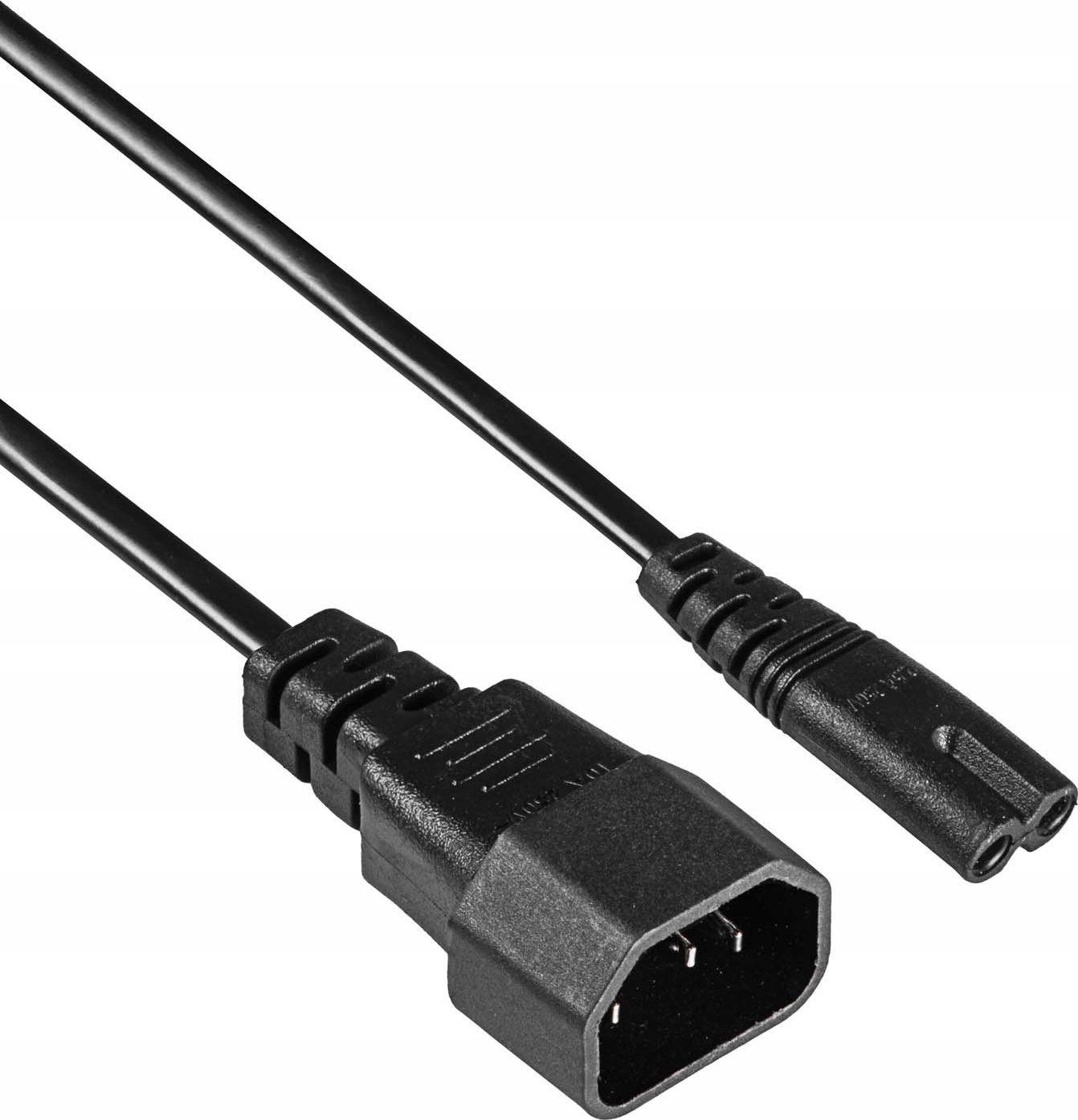 Kabllo rryme Akyga Current, 1.5m, IEC C7 në IEC C14, e zezë