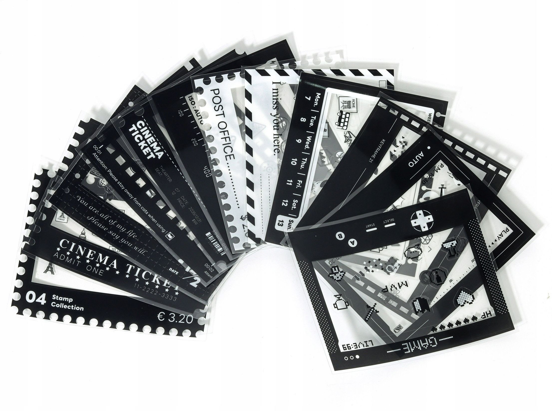 Set ngjitësish kornize LoveInstant, 12 copë, për Fuji Wide dhe Polaroid, e zezë dhe e bardhë