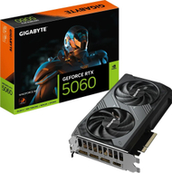 Kartelë grafike Gigabyte GeForce RTX 5060 Windforce, 8GB, GDDR7, DLSS4, e zezë