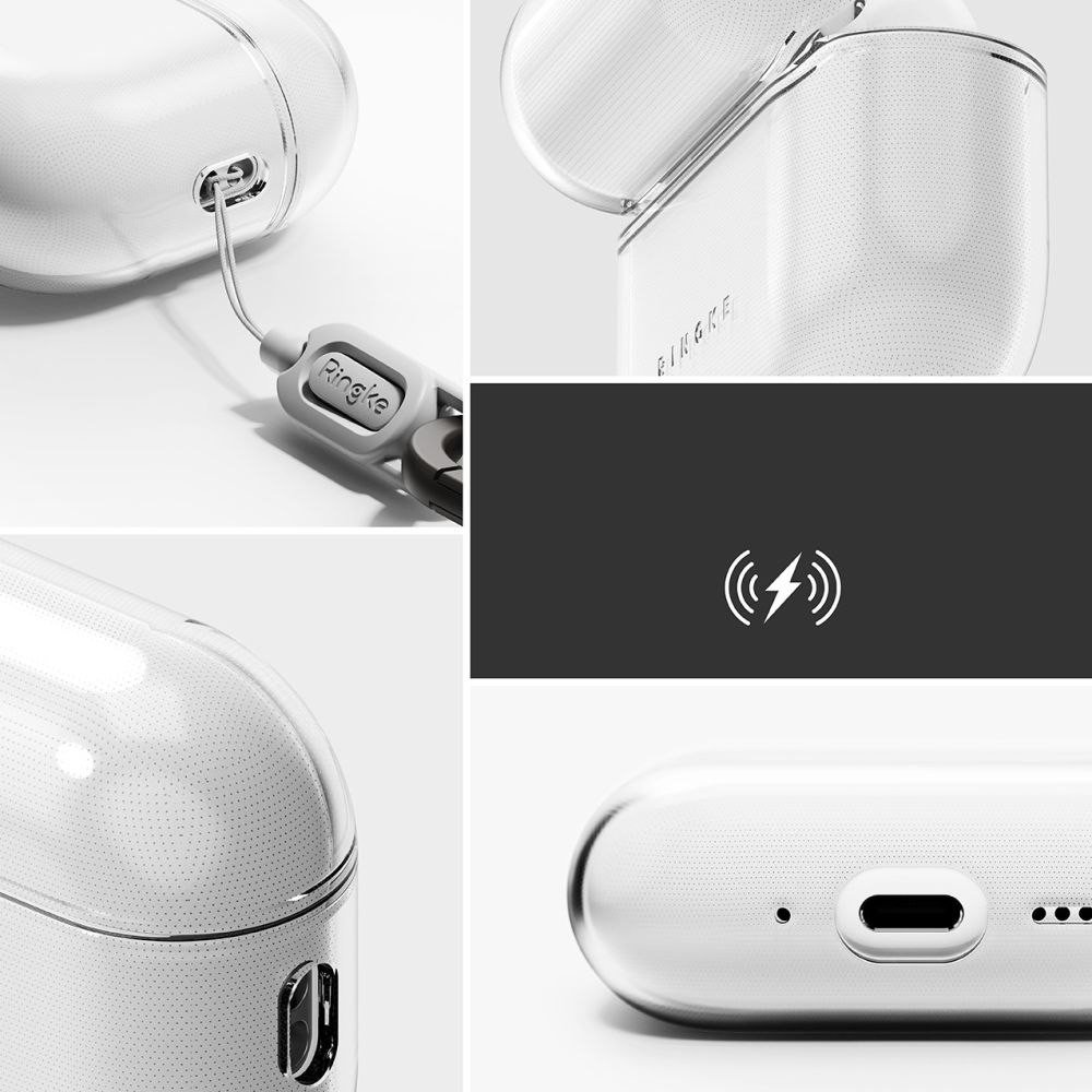 Заштитна маска Ringke Air Series за AirPods Pro 3, TPU, со карабин, проѕирна
