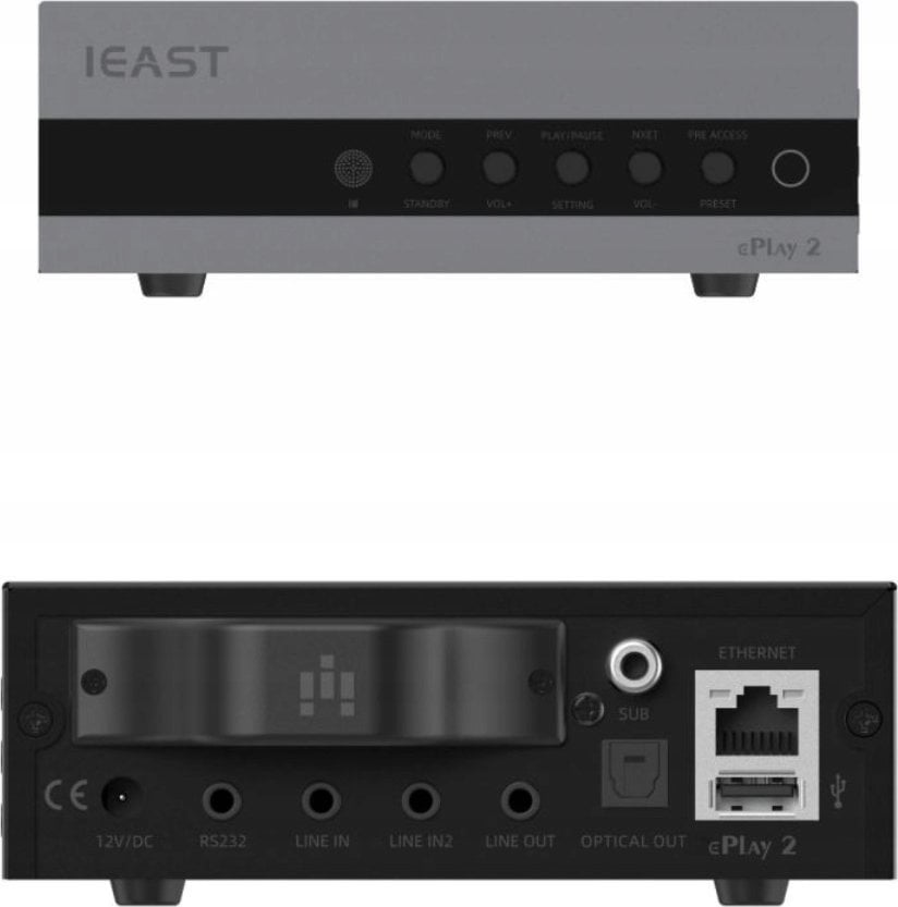 Streamer audio në rrjet ePlay 2, DAC ESS9018 HiFi, dalje subwoofer, i zi