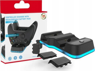 Stacion karikues JYS JYS-X129 për Xbox One Series X, 2 bateri 600mAh, USB Type-C, i zi