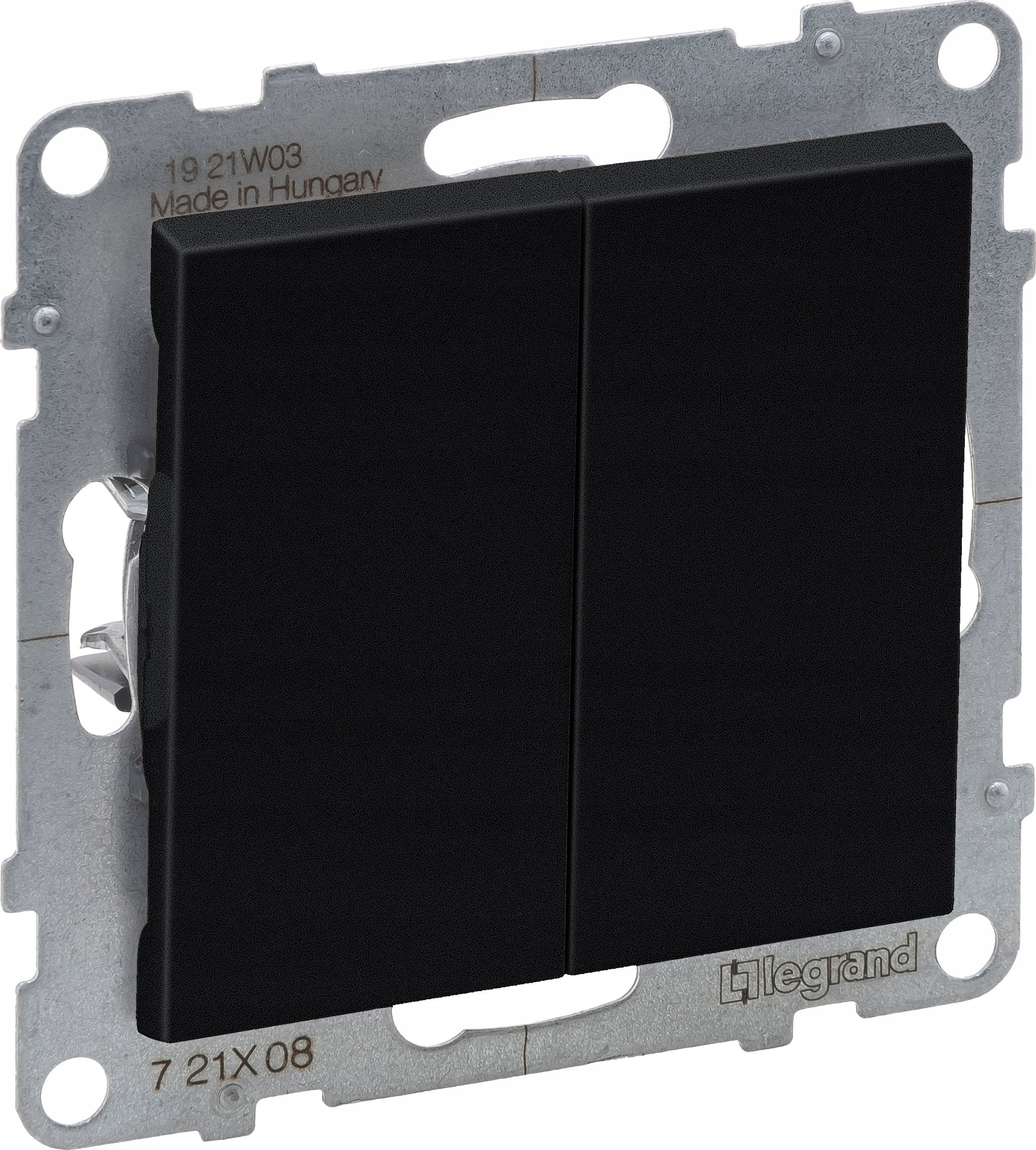 Çelës shkallësh i dyfishtë Legrand SUNO 721408, 10AX 250V, terminale automatike, i zi