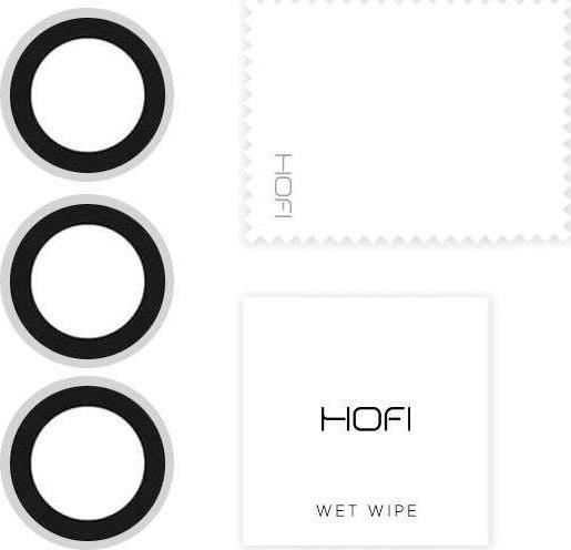 Mbrojtëse lente kamere Hofi Camring Pro+, për iPhone 13 Pro 13 Pro Max, xham alumini, e zezë