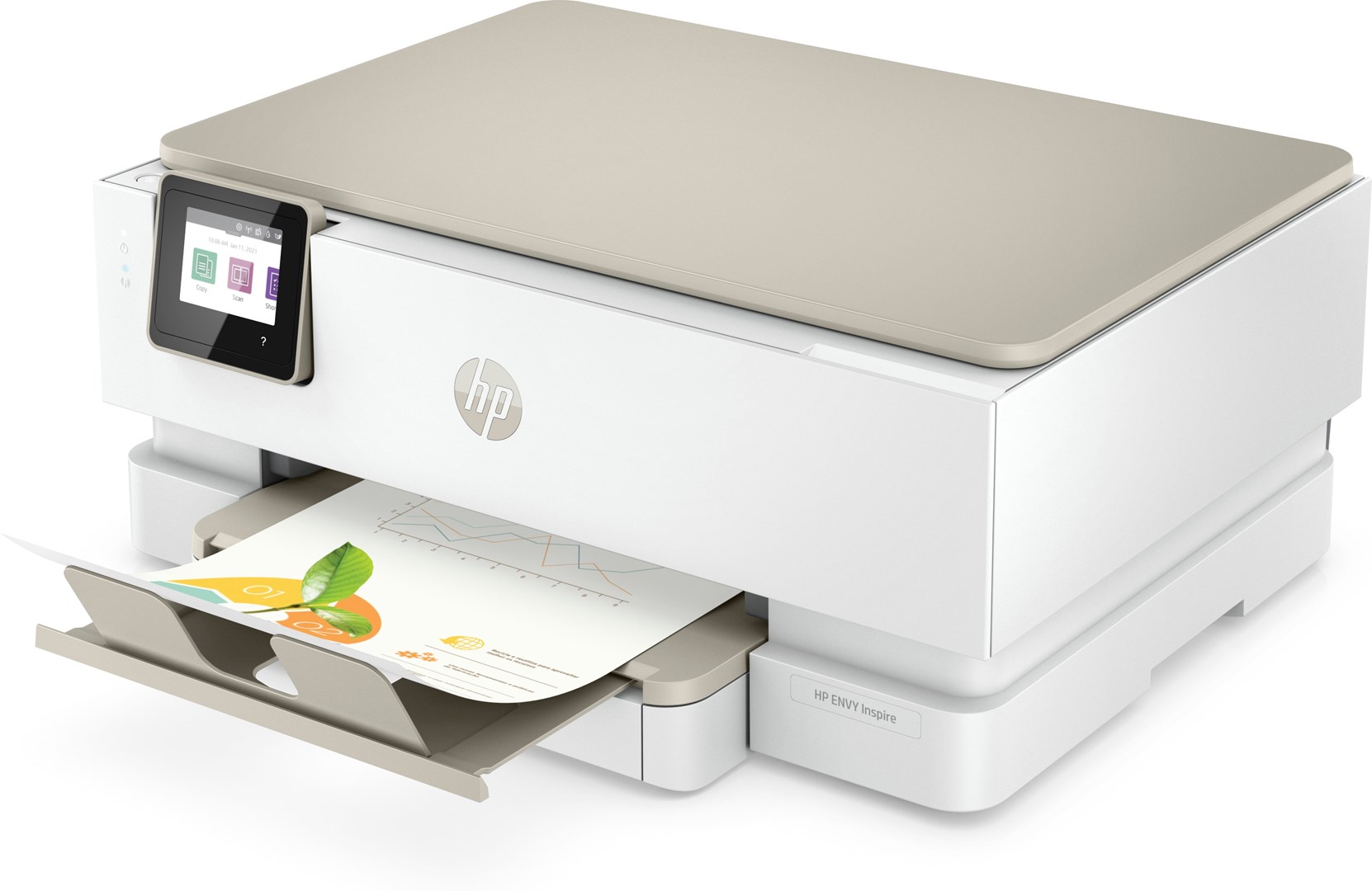 Printer multifunksional HP Inspire 7220e, Inkjet termal, bezhë