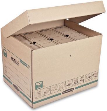 Кутија за складирање Fellowes Extra Strong Medium, капацитет 35kg, бел картон