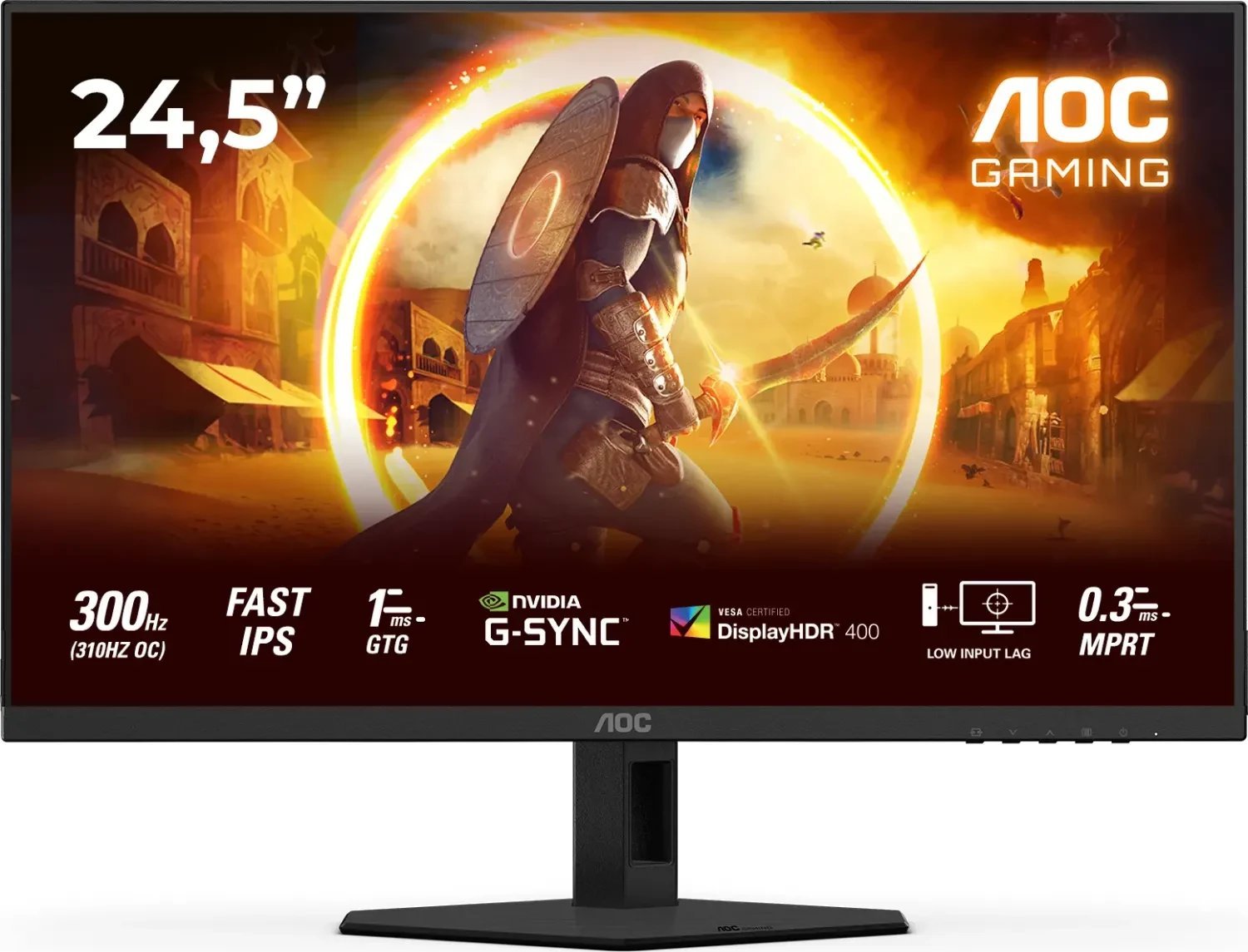 Monitor gaming AOC G4 25G4SRE, 24.5", 310Hz, Full HD, i zi e kuqe