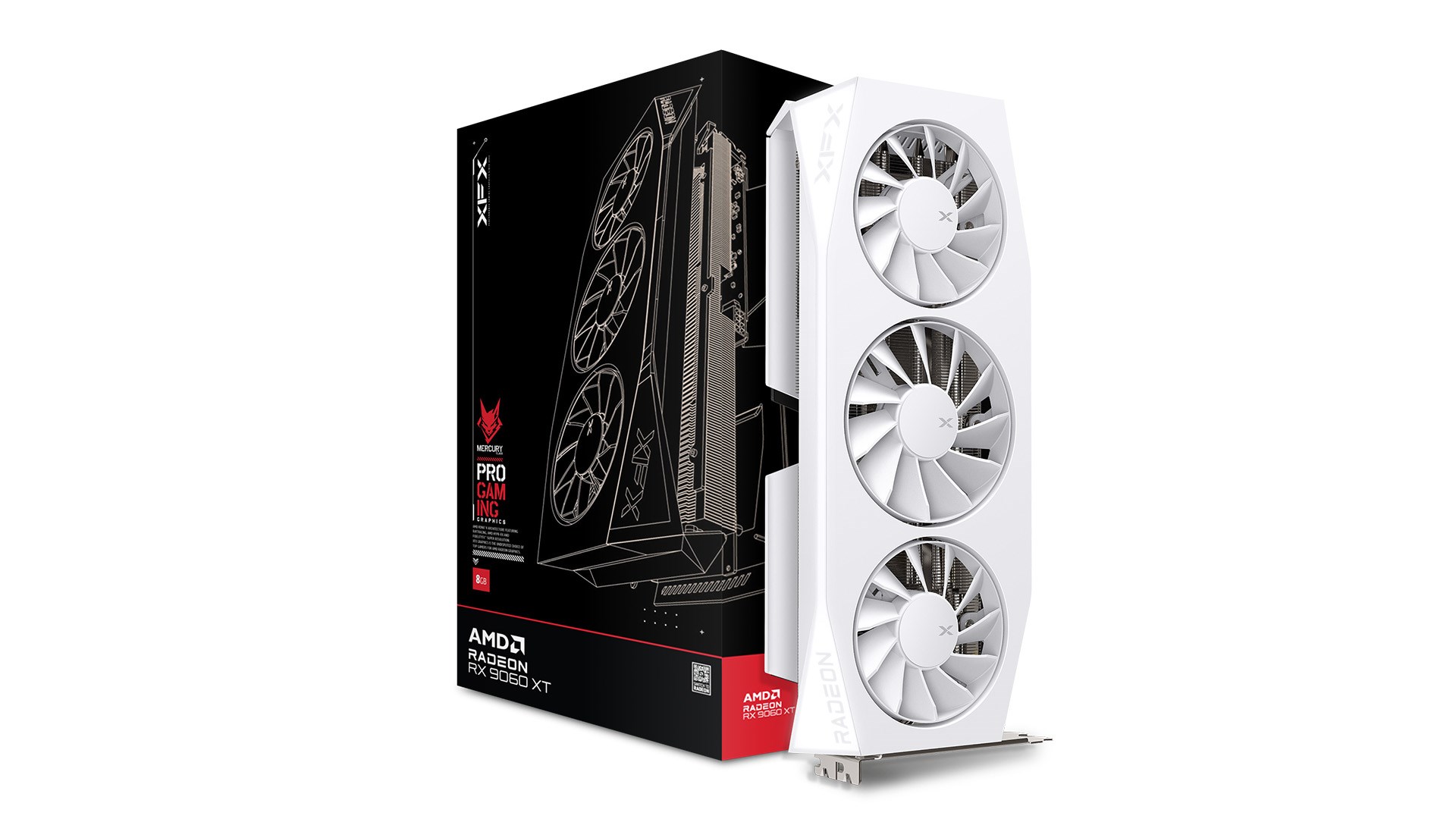 Kartelë grafike XFX Mercury RX 9060XT OC, 16GB, e bardhë