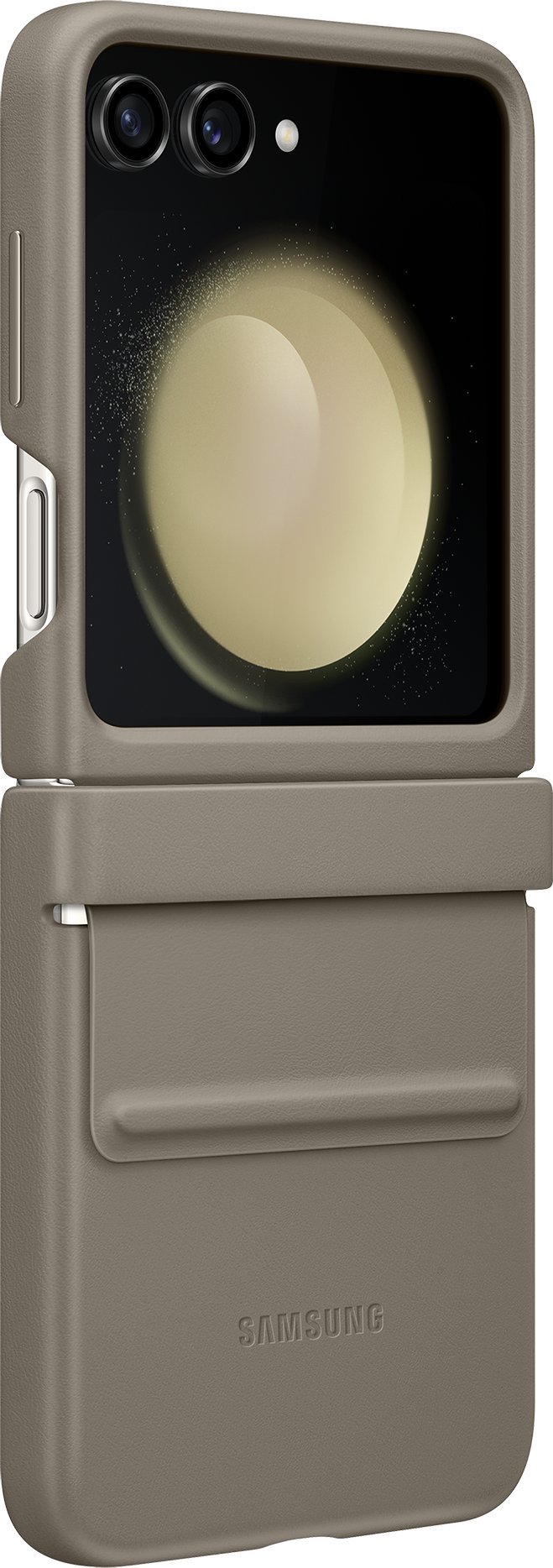 Mbulesë Samsung Galaxy Z Flip5 EF-VF731, ECO-Leather flap, gri kafe