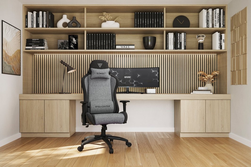 Стол SENSE7 Spellcaster FUKU XL, материјал, сив/црн